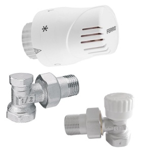 FERRO SET ROBINET RAD+CAP TERMO+DETENTOR 1/2 COLTAR