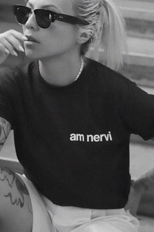 tricou unisex negru "am nervi" - Tombabe x Voda Collab.