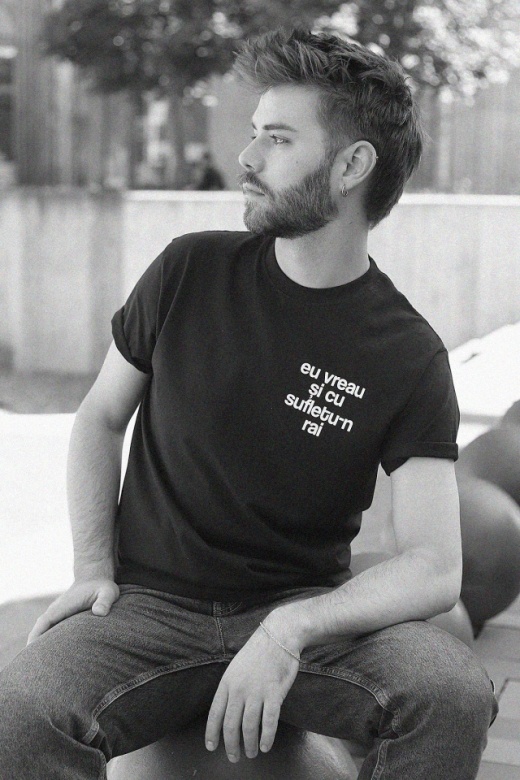 tricou unisex negru "eu vreau si cu sufletu-n rai"