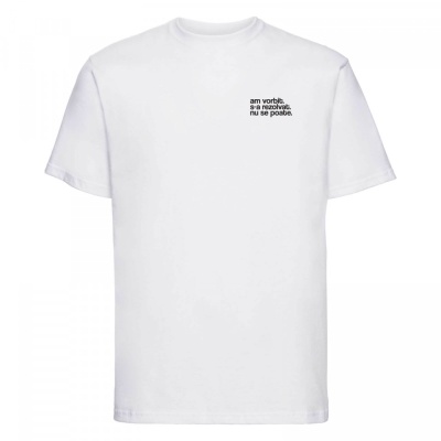 tricou unisex alb "am vorbit" - Img 3