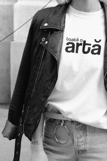 tricou unisex alb "toata o arta" - Img 4