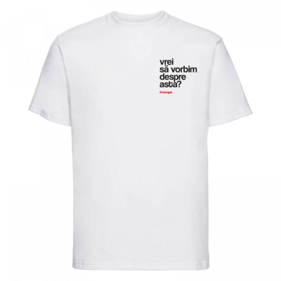 tricou unisex alb "vrei sa vorbim despre asta?" - Img 3