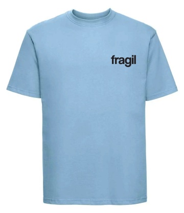 tricou unisex albastru "fragil" - Img 3