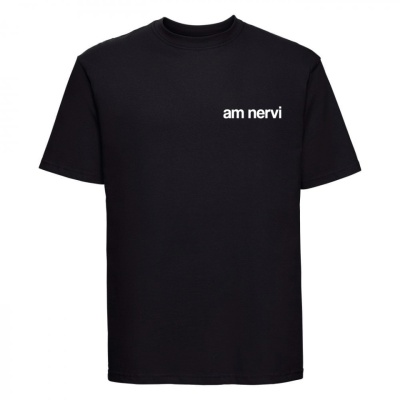 tricou unisex negru "am nervi" - Img 2