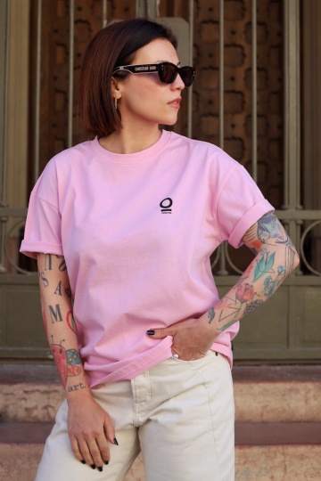 tricou unisex oversize roz "pa si pusi" - Img 2