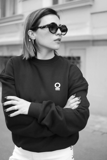 bluza unisex oversize negru "am nervi" - Img 2