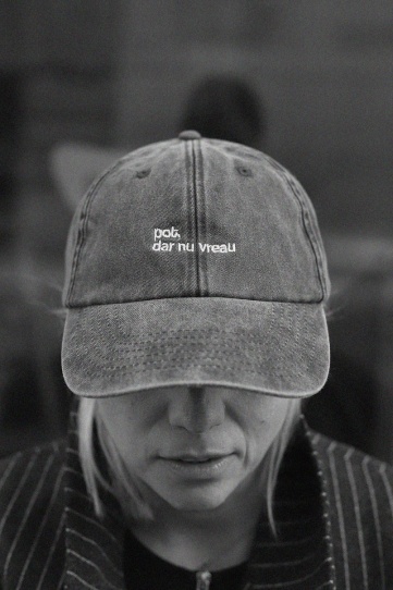 sapca unisex negru "pot, dar nu vreau"