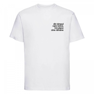 tricou unisex alb "din timpul" - Img 3