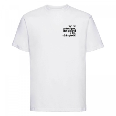 tricou unisex alb "fac rar primul pas" - Img 2