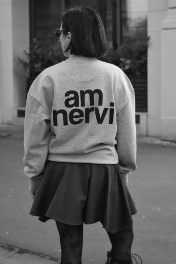 bluza unisex oversize gri "am nervi" - Img 4