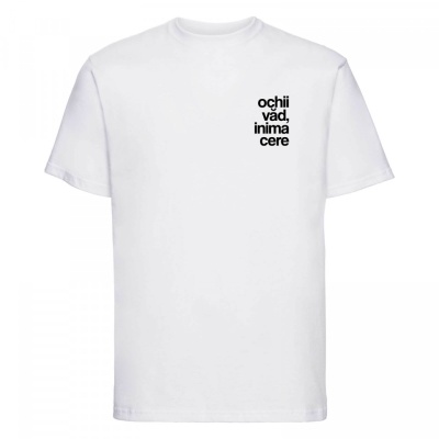 tricou unisex alb "ochii vad, inima cere" - Img 3