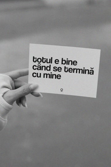 carte postala "totul e bine cand se termina cu mine"