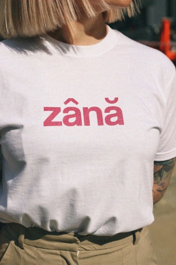 tricou unisex alb cu sclipici roz "zana" - Img 2