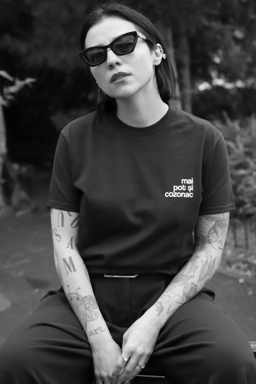 tricou unisex negru "mai pot si cozonac" - Img 2