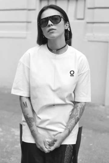 tricou unisex oversize alb "nu." - Img 4