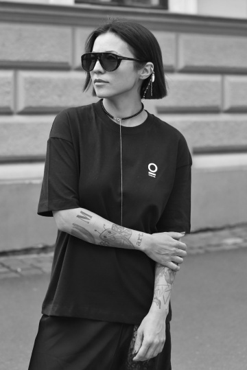 tricou unisex oversize negru "miserupe" - Img 2