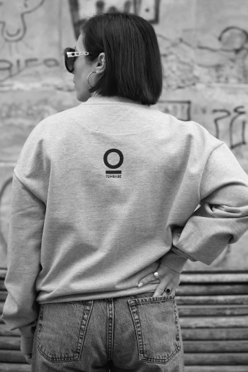 bluza unisex oversize gri "am vorbit" - Img 3