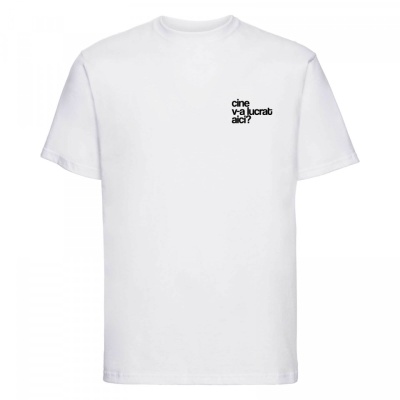 tricou unisex alb "cine v-a lucrat aici?" - Img 3