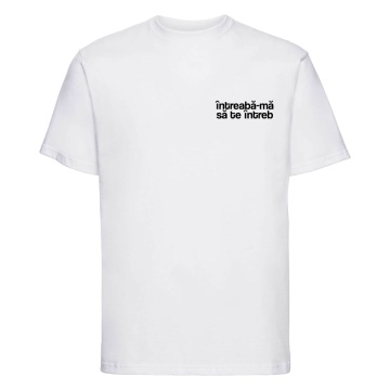tricou unisex alb "intreaba-ma" - Img 2