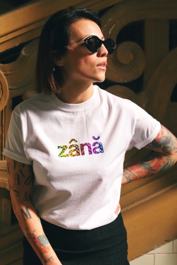 tricou unisex alb multicolor "zana"