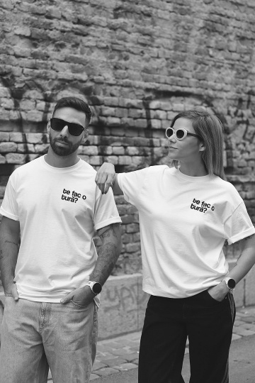 tricou unisex alb "te fac o tura?" - Img 3