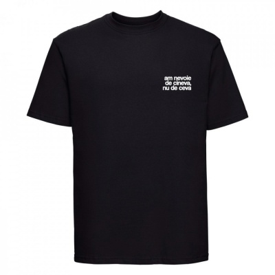 tricou unisex negru "am nevoie de cineva" - Img 3