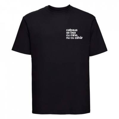 tricou unisex negru "cafeaua se bea cu mine" - Img 3
