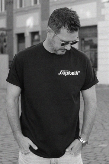 tricou unisex negru "salutari de la capitala" Tombabe x TM2023 collab. - Img 1