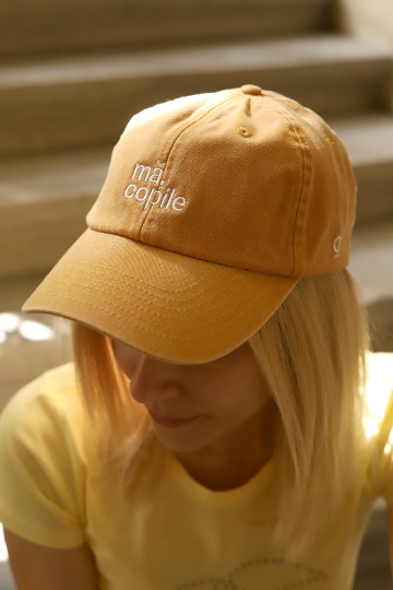 sapca unisex galben "ma, copile"