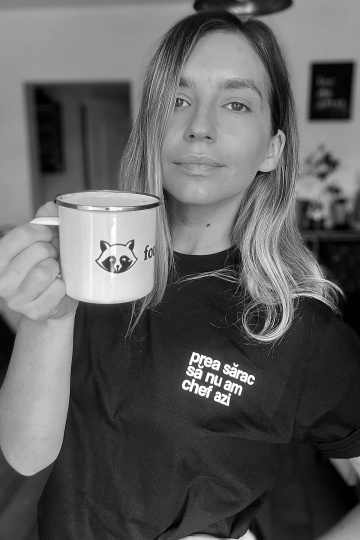 tricou unisex negru "prea sarac sa nu am chef azi" - Tombabe x Prea Sarac Collab.