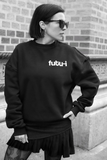 bluza unisex oversize negru "futu-i"