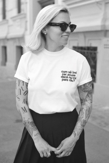 tricou unisex alb "cum sa imi cer scuze" - Img 5