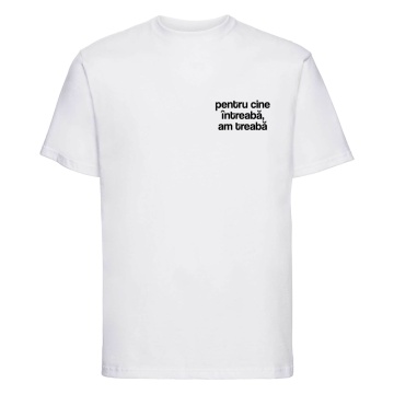 tricou unisex alb "pentru cine intreaba" - Img 2