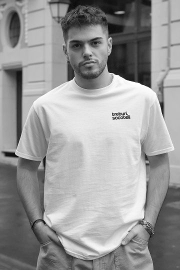tricou unisex alb "treburi, socoteli"