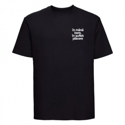 tricou unisex negru "in mana bere, in suflet placere" - Img 2