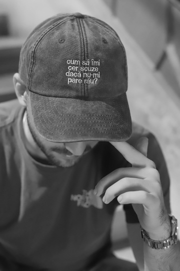 sapca unisex negru "cum sa-mi cer scuze"