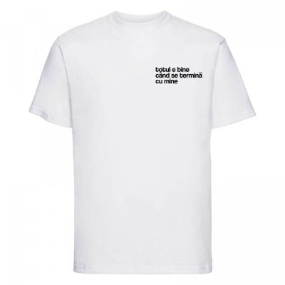 tricou unisex alb "totul e bine cand se termina cu mine" - Img 3
