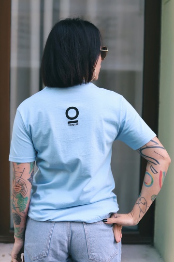 tricou unisex albastru "fragil" - Img 2