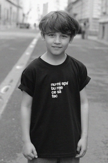 tricou unisex copii negru "nu-mi spui tu mie"
