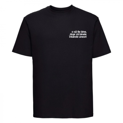 tricou unisex negru "o sa fie bine" - Img 3