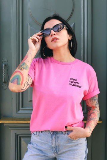 tricou unisex fuchsia "capul tuturor rautatilor"