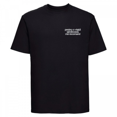 tricou unisex negru "pentru o viata sanatoasa" - Img 2