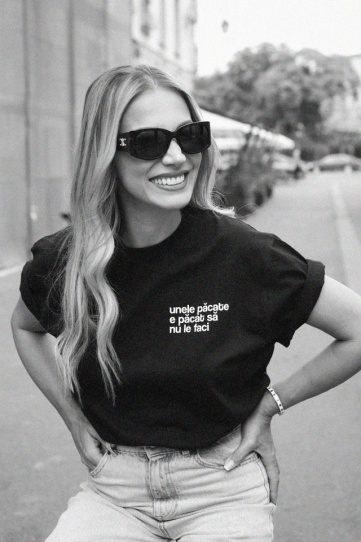 tricou unisex negru "unele pacate"