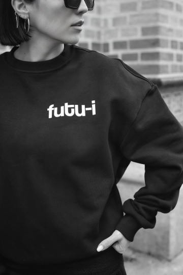 bluza unisex oversize negru "futu-i" - Img 2