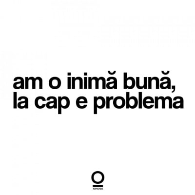 tricou unisex alb "am o inima buna, la cap e problema" - Img 3