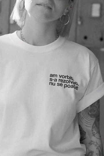 tricou unisex alb "am vorbit"
