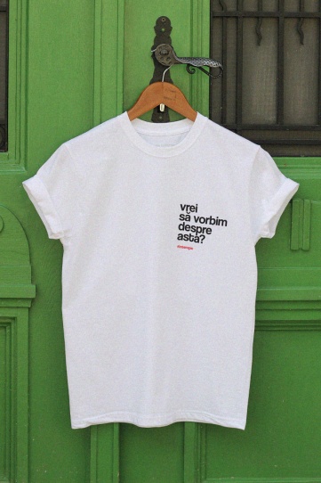 tricou unisex alb "vrei sa vorbim despre asta?" - Img 2
