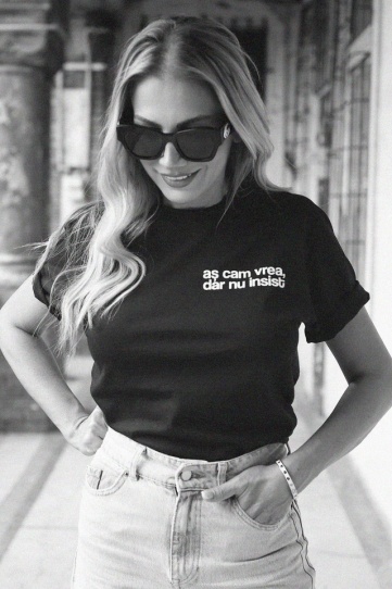 tricou unisex negru "as cam vrea"