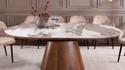 Masă dining extensibilă UNIQUE 47676 – eleganță naturală și funcționalitate pentru orice dining modern