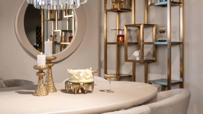 Masa Clayton de la Richmond Interiors – eleganță sculpturală pentru diningurile contemporane